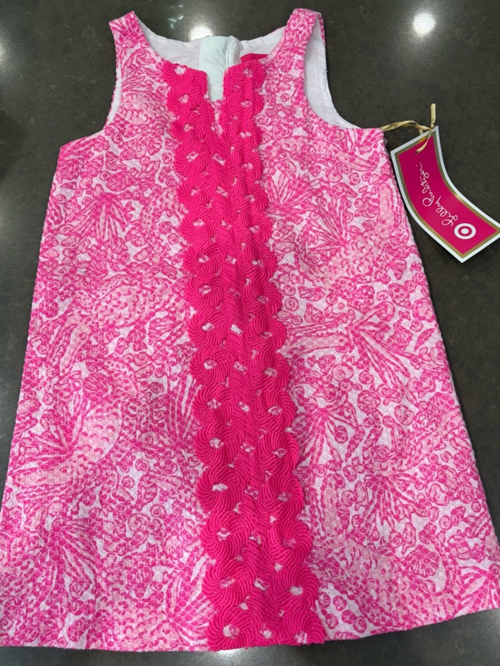 Darling Lilly Pulitzer  pink sundress with cute detail. NWT. Size 4T